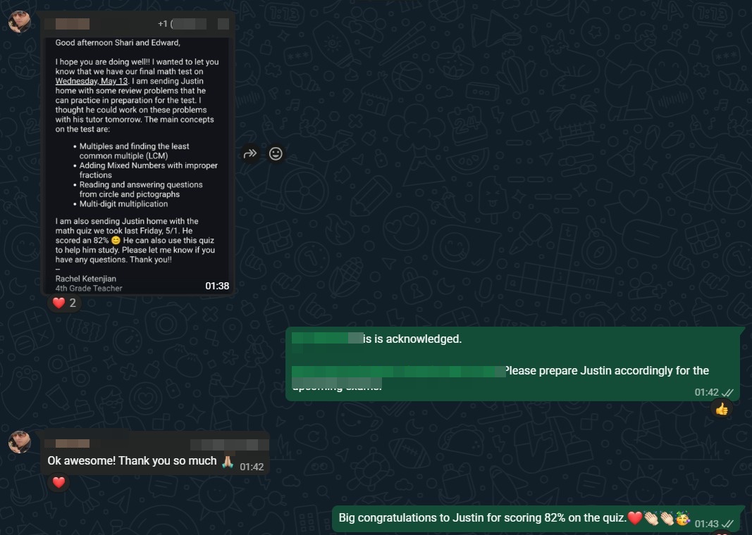 Privacy-safe quiz preparation feedback screenshot